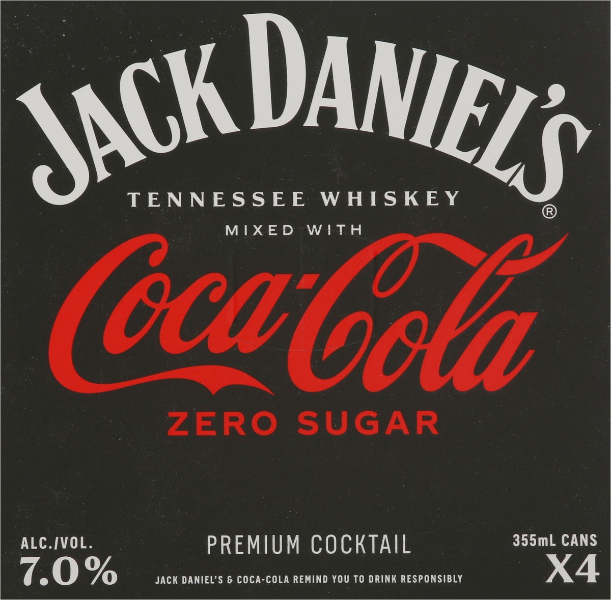 slide 7 of 9, Jack Daniel's Tennesse Whiskey Coca Cola Cocktail 4 - 355 ml Cans, 4 ct; 355 ml