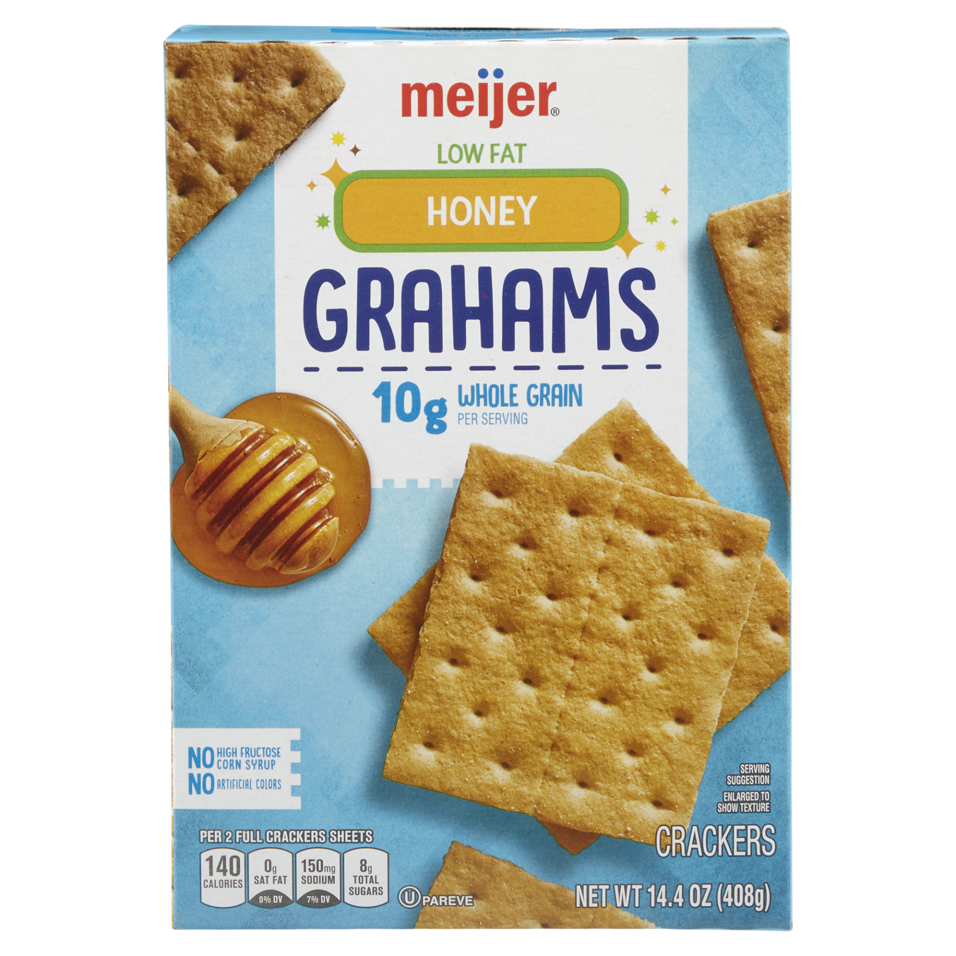 slide 1 of 6, Meijer Low Fat Honey Graham Crackers, 14.4 oz