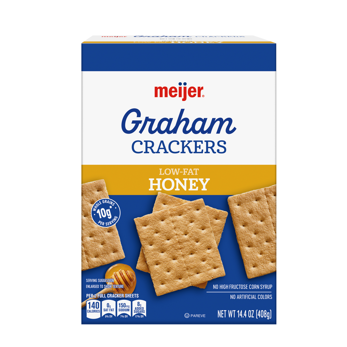 slide 1 of 6, Meijer Low Fat Honey Grahams, 14.4 oz