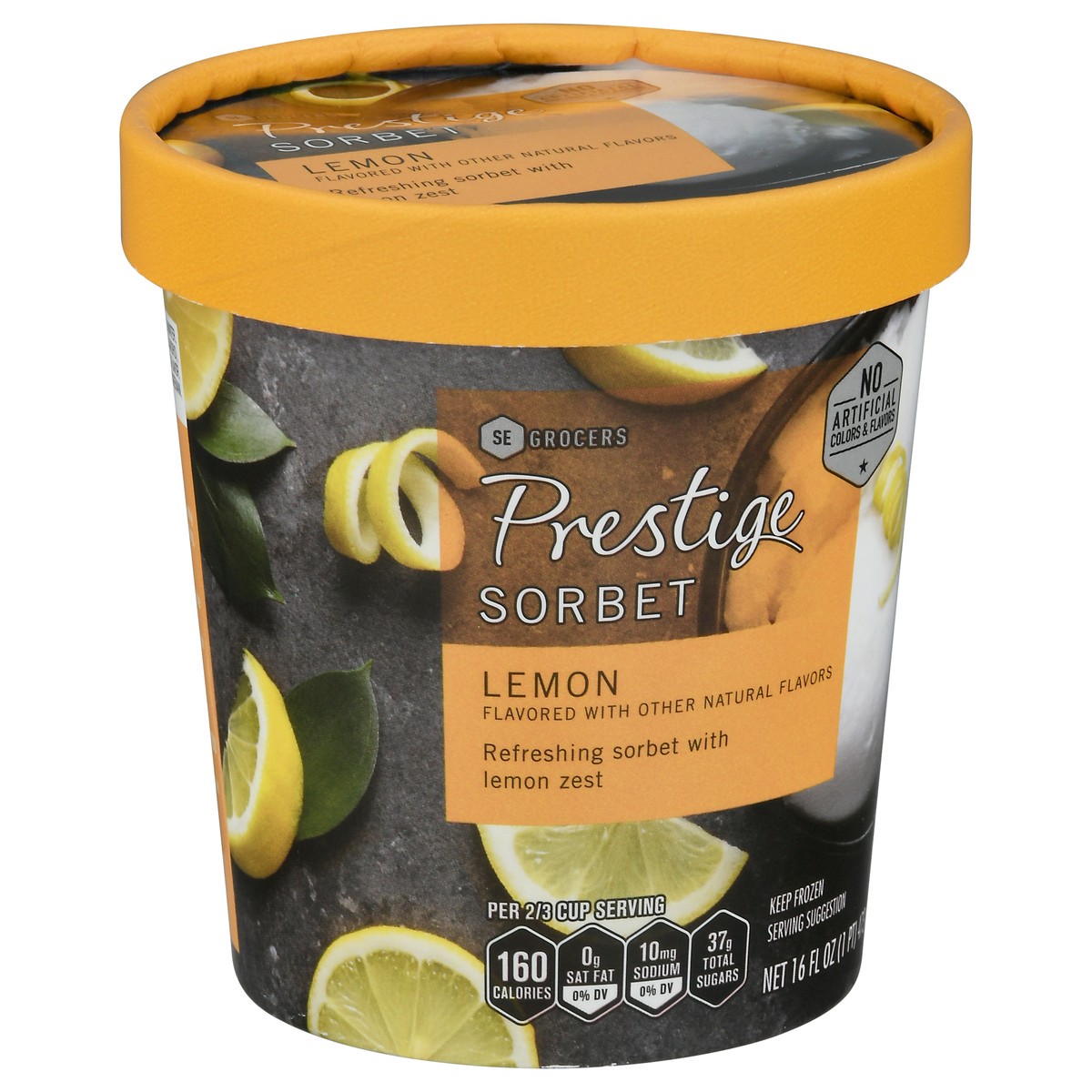 slide 3 of 9, Prestige Lemon Sorbet, 16 oz