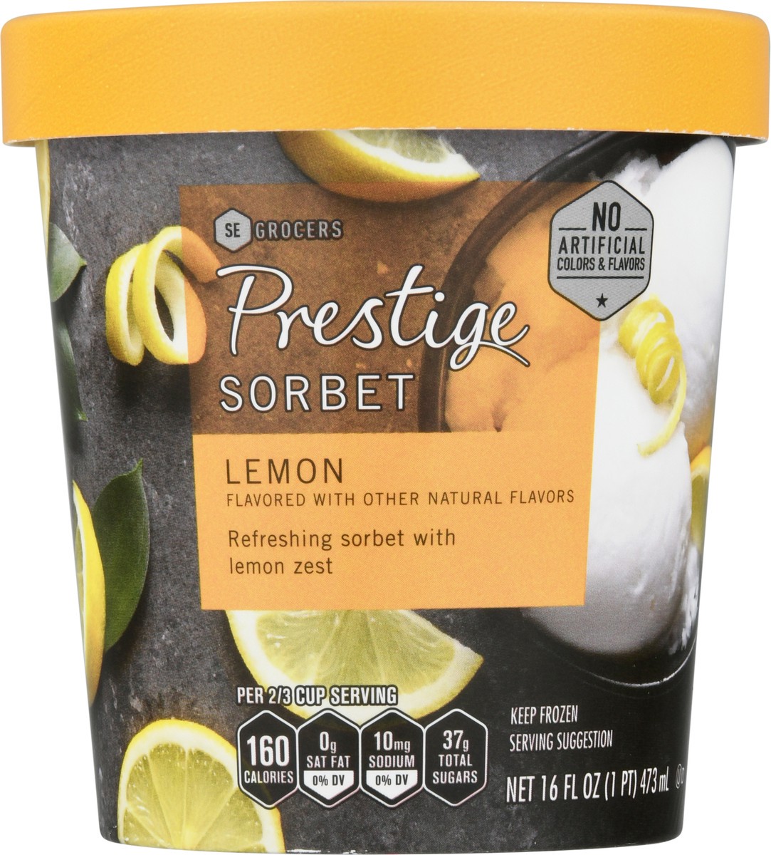 slide 4 of 9, Prestige Lemon Sorbet, 16 oz