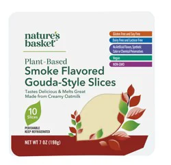 Nature's Basket Plant-Based Smoke Flavored Gouda-Style Slices, 10 Slices