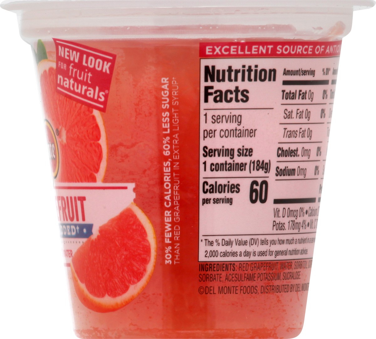 slide 8 of 13, Del Monte Fruit Naturals Red Grapefruit 6.5 oz, 6.5 oz