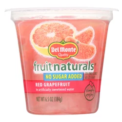 Del Monte Red Grapefruit Fruit Cup Snacks, No Sugar Added, 6.5 oz Cup