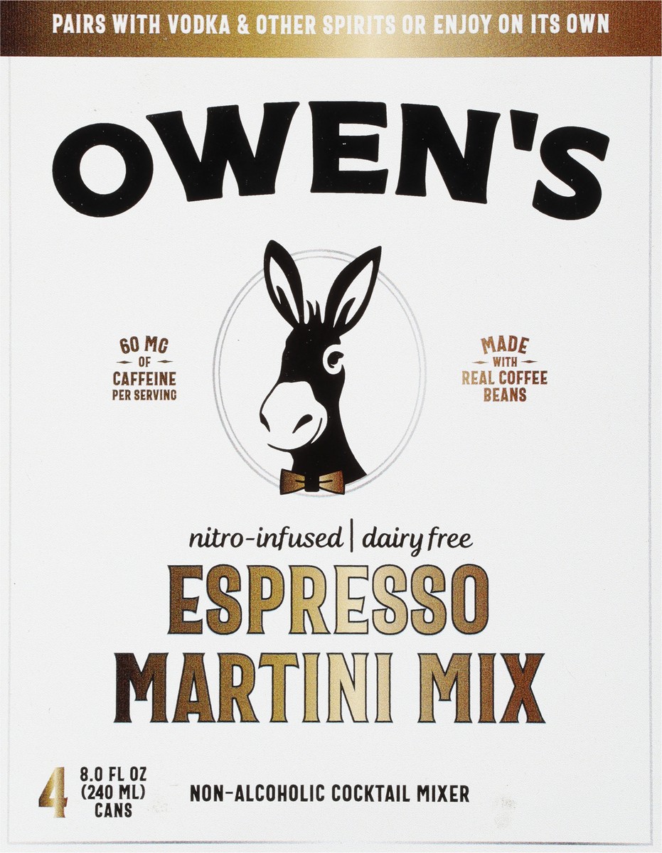 slide 7 of 9, Owen's Non-Alcoholic Espresso Martini Mix Cocktail Mixers - 4 ct, 240 ml