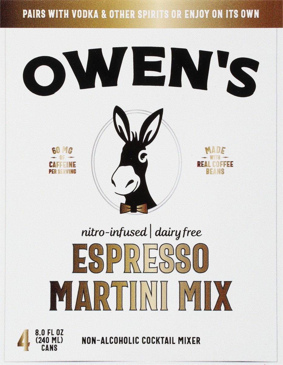 slide 2 of 9, Owen's Non-Alcoholic Espresso Martini Mix Cocktail Mixers - 4 ct, 240 ml