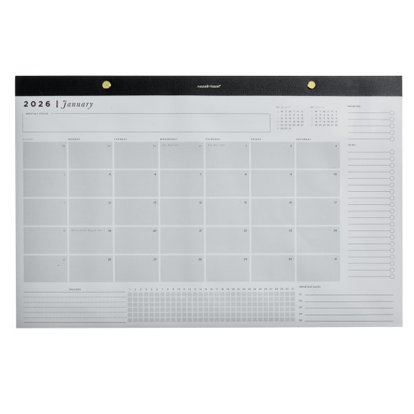 slide 1 of 4, Russell & Hazel 2025-2026 Russell & Hazel Monthly Desktop Calendar, 11"" x 17"", January To December, 105878, 1 ct