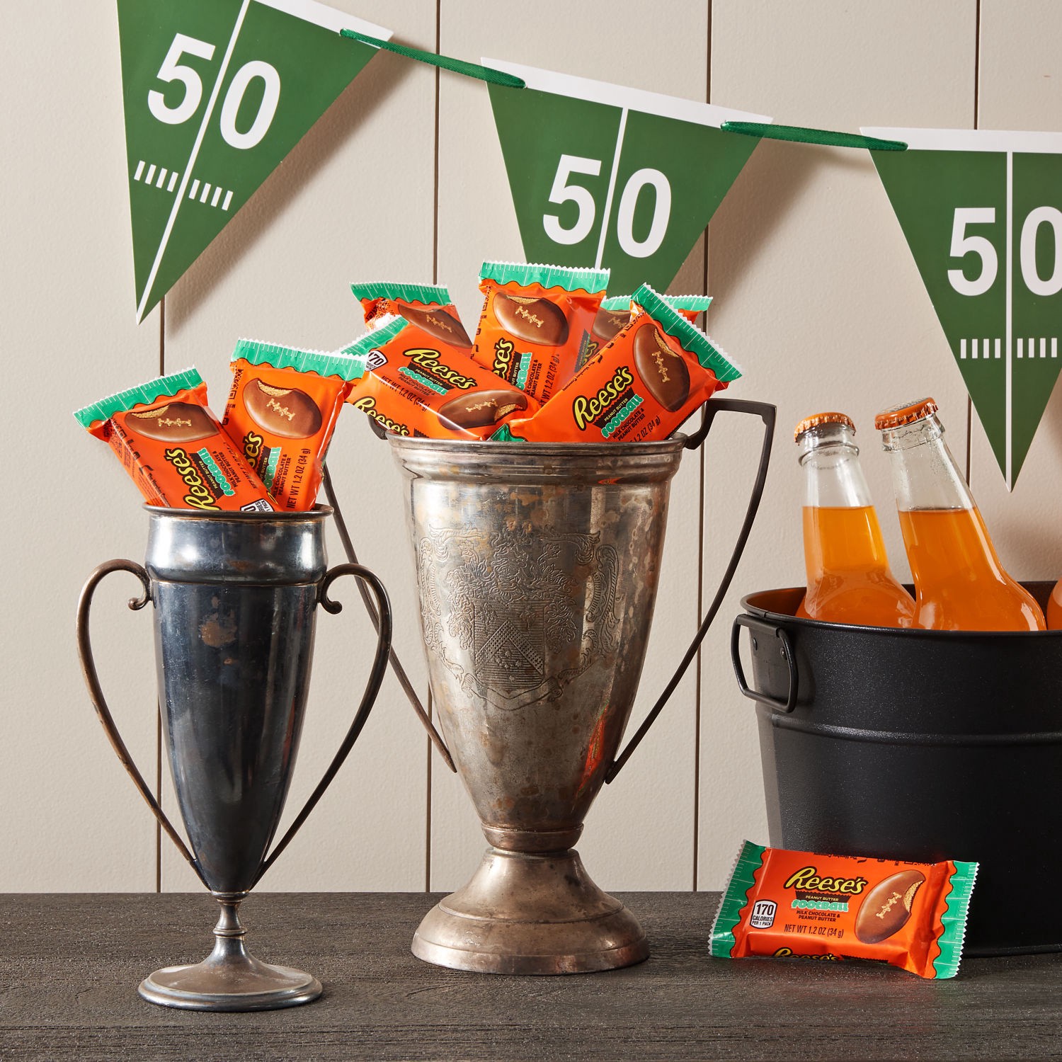 slide 6 of 8, Reese's Milk Chocolate Peanut Butter Football, Candy Pack, 1.2 oz, 1.2 oz