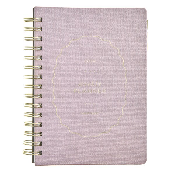 slide 1 of 4, Russell & Hazel 2026 Russell & Hazel Weekly Planner, 6"" x 8"", Blush Bookcloth, January To December, 105863, 1 ct