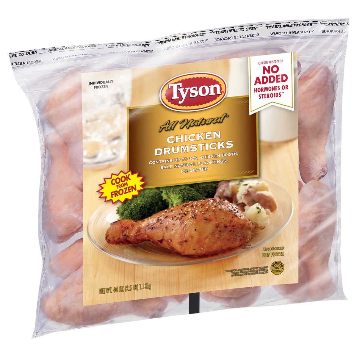 slide 3 of 5, Tyson Chicken Drumsticks, 2.5 lb. (Frozen), 1.13 kg