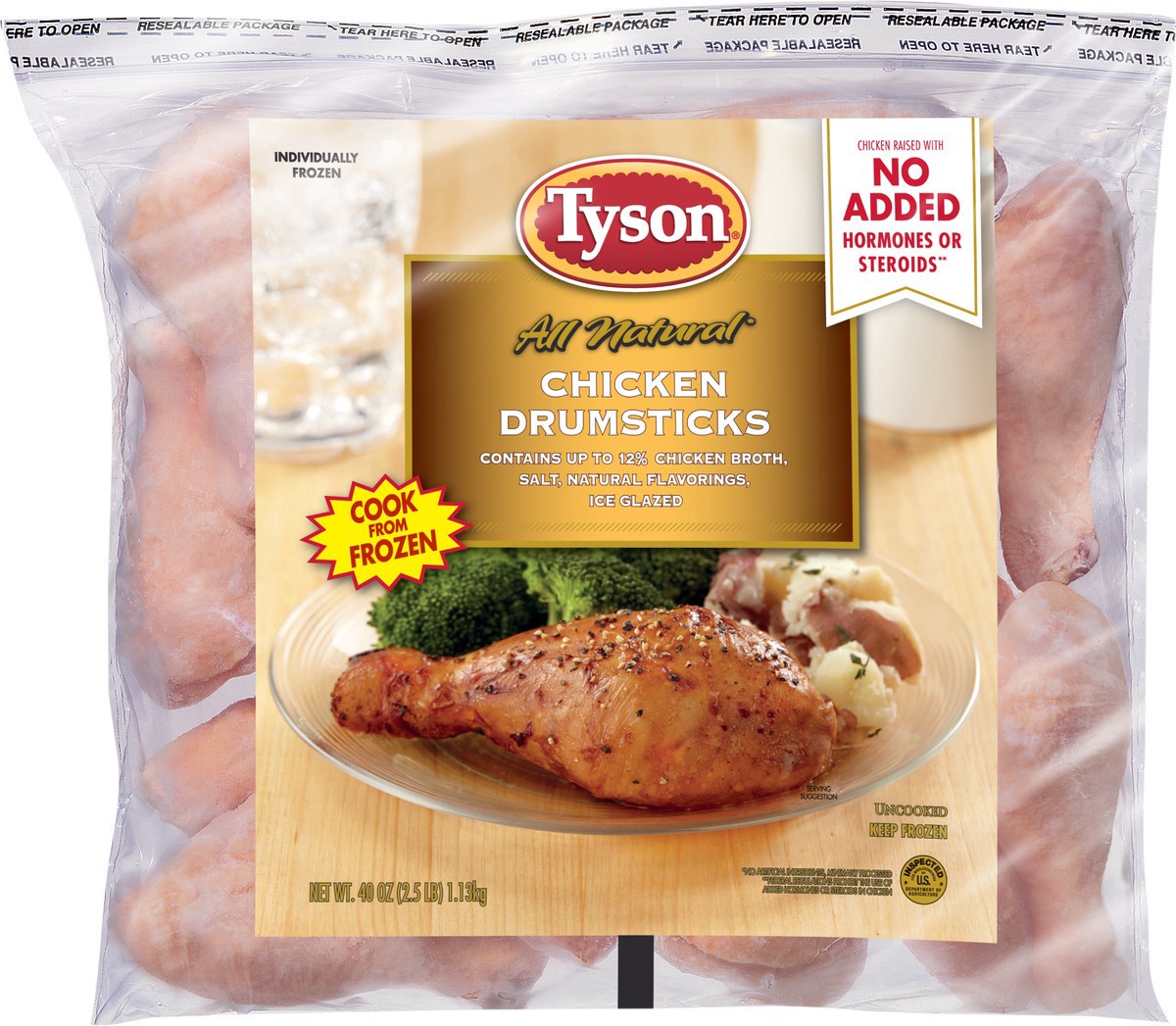 slide 4 of 5, Tyson Chicken Drumsticks, 2.5 lb. (Frozen), 1.13 kg