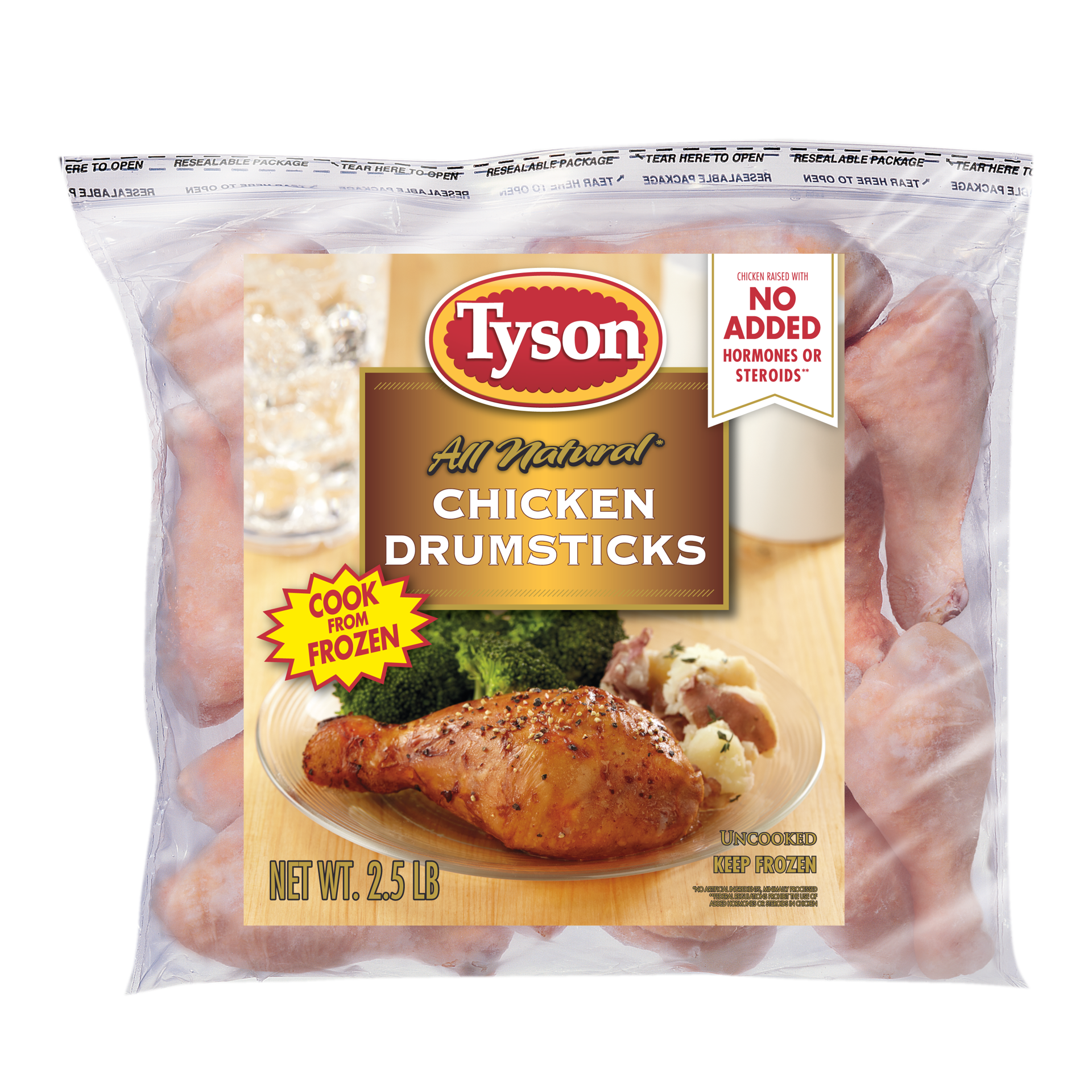 slide 1 of 5, Tyson Chicken Drumsticks, 2.5 lb. (Frozen), 1.13 kg