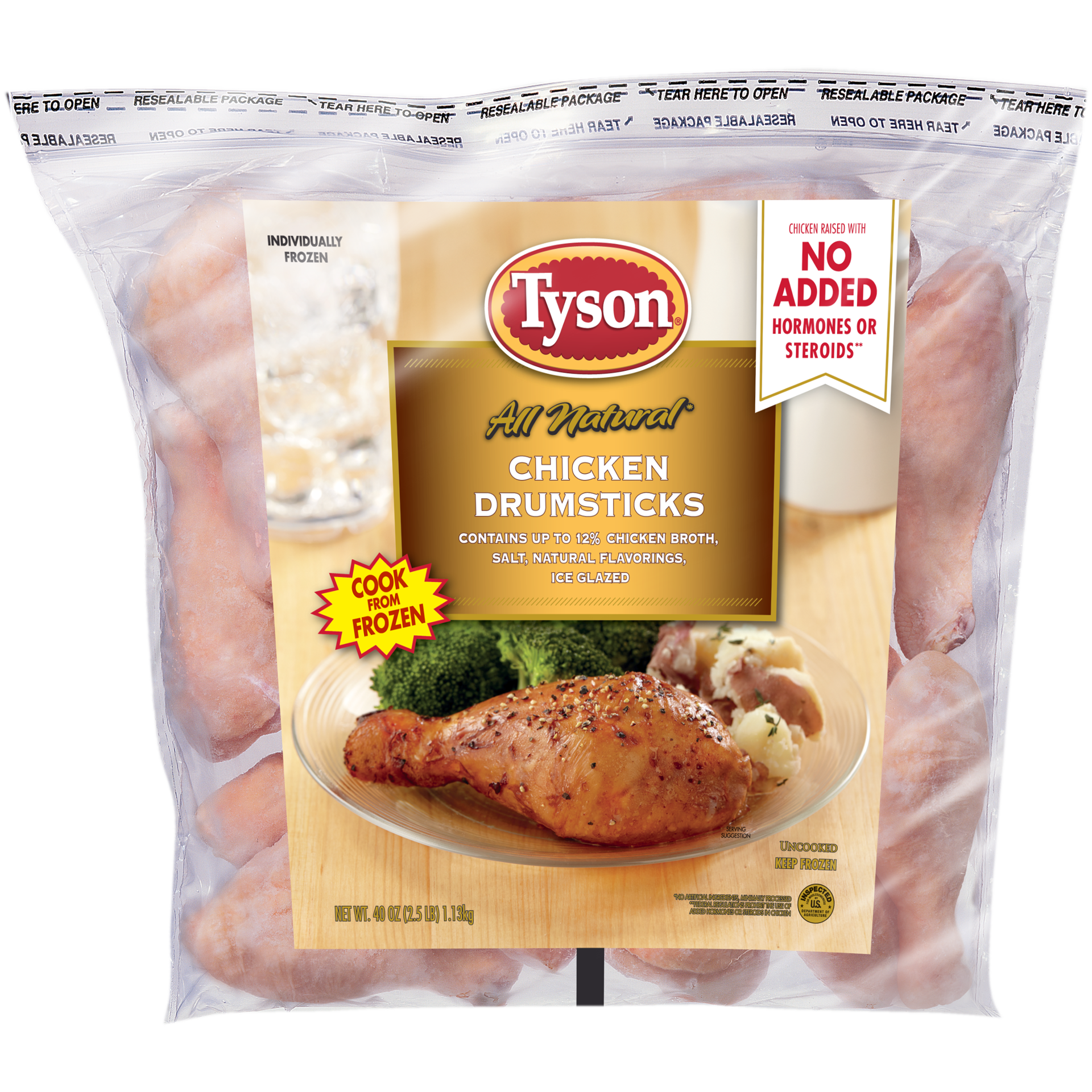 slide 1 of 5, Tyson Chicken Drumsticks, 2.5 lb. (Frozen), 1.13 kg