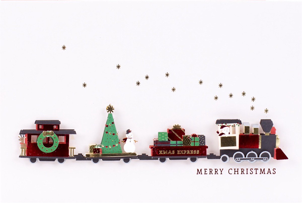 slide 4 of 4, Hallmark Signature Greeting Christmas Card (Christmas Train), 1 ct