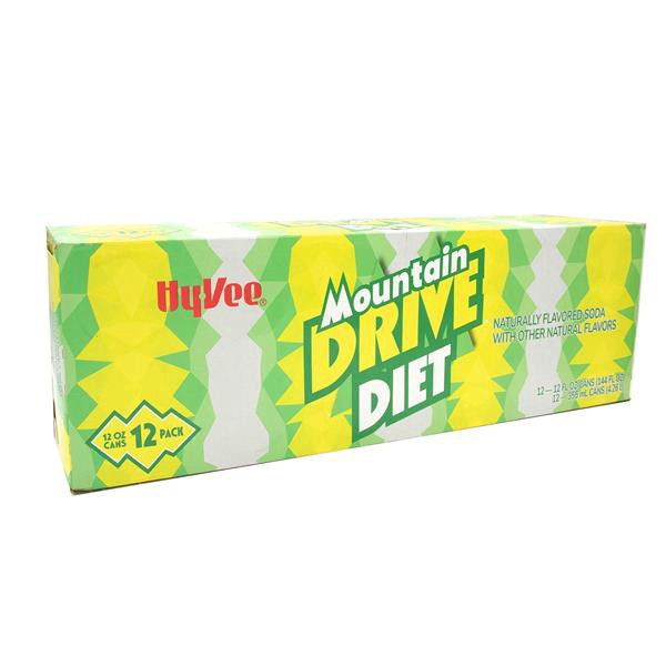 slide 1 of 1, Hy-Vee Diet Mountain Drive 12pk, 12 fl oz
