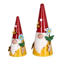 Hd Designs Outdoors Red/Yellow Metal Gnomes