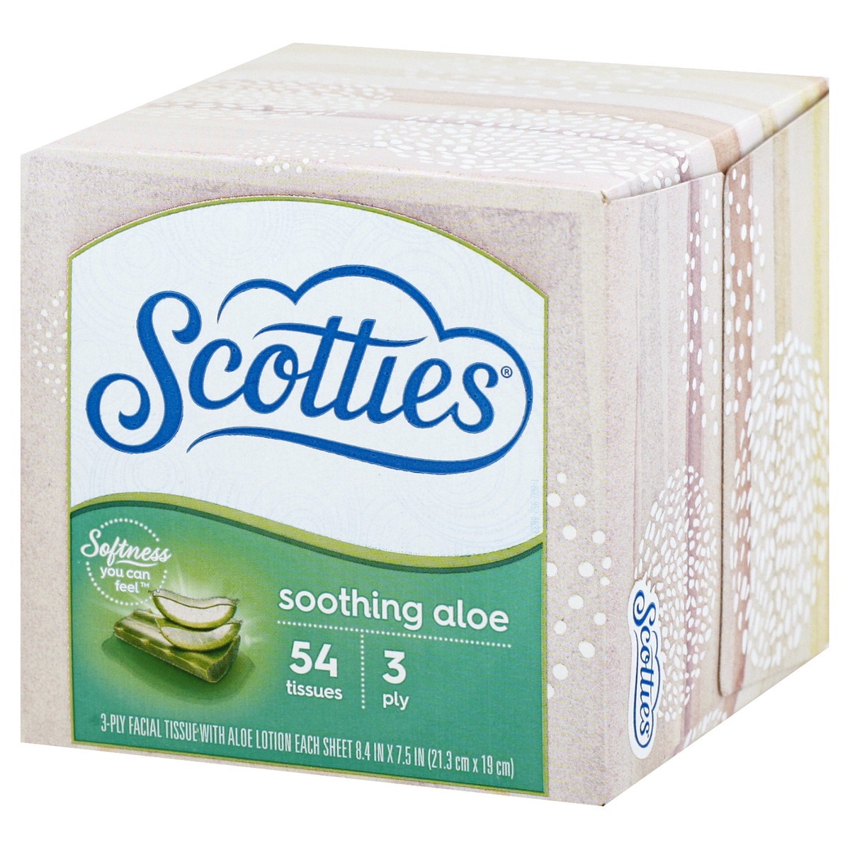 slide 2 of 9, Scotties Soothing Aloe 3-Ply Facial Tissue 54 ea, 54 ct