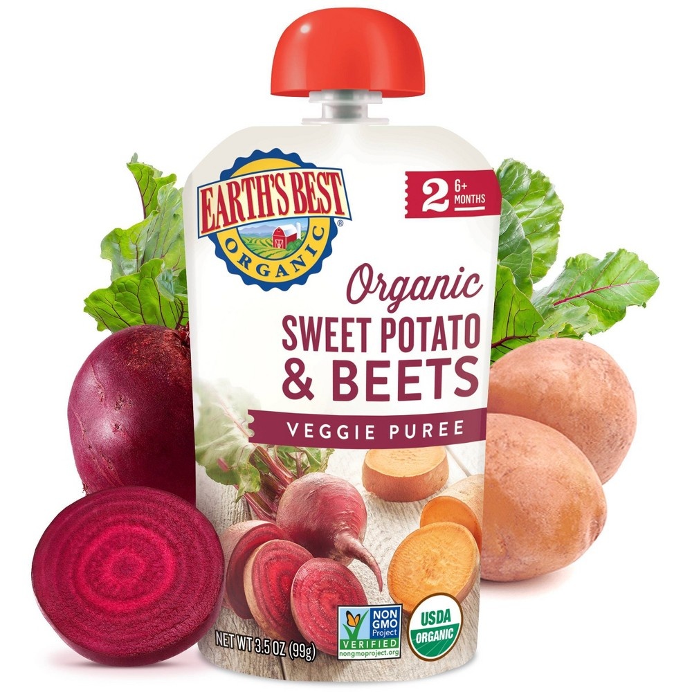 slide 2 of 3, Earth's Best Sweet Potato & Beets Organic Baby Food, 3.5 oz