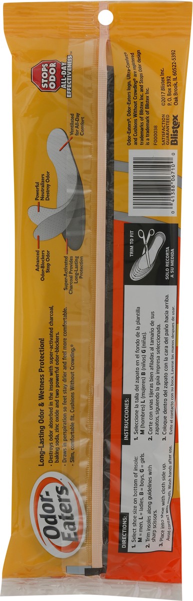 slide 6 of 9, Odor-Eaters Ultra-Comfort 3 Pair Pack Extra Value Odor-Destroying Insoles Extra Value 3 ea, 3 ct