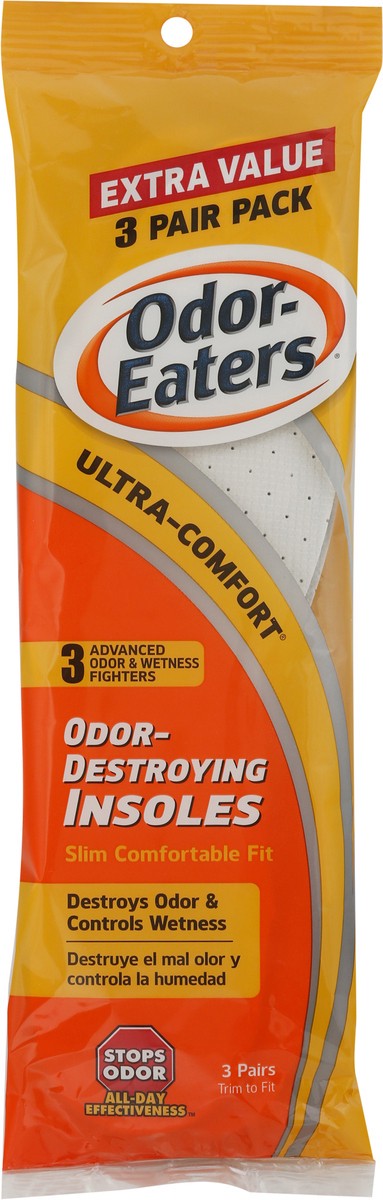 slide 7 of 9, Odor-Eaters Ultra-Comfort 3 Pair Pack Extra Value Odor-Destroying Insoles Extra Value 3 ea, 3 ct