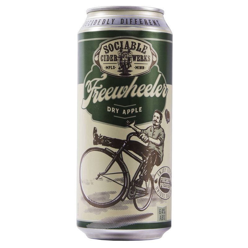 slide 4 of 4, Sociable Cider Werks Sociable Freewheeler Dry Apple Hard Cider - 4pk/16 fl oz Cans, 4 ct; 16 fl oz