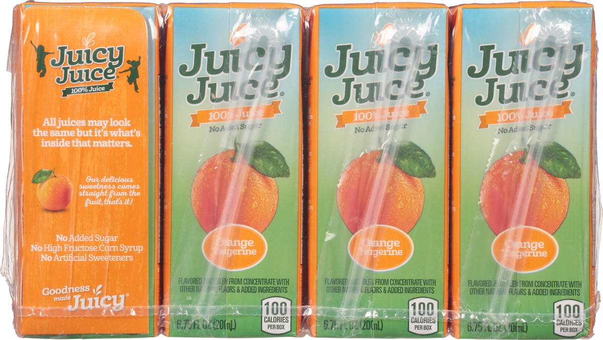 slide 9 of 9, Juicy Juice 100% Juice, Orange Tangerine, 8 Count, 6.75 FL OZ Juice Boxes, 6.75 fl oz