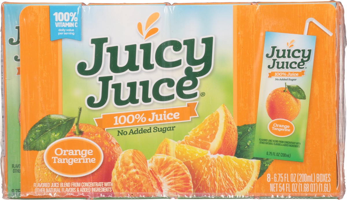 slide 4 of 9, Juicy Juice 100% Juice, Orange Tangerine, 8 Count, 6.75 FL OZ Juice Boxes, 6.75 fl oz