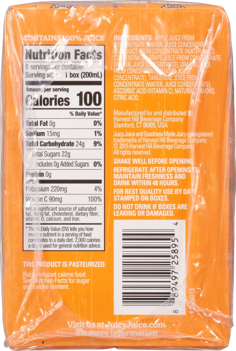 slide 3 of 9, Juicy Juice 100% Juice, Orange Tangerine, 8 Count, 6.75 FL OZ Juice Boxes, 6.75 fl oz