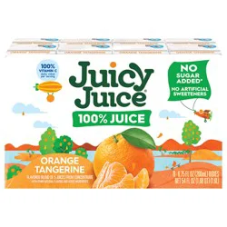 Juicy Juice 100% Juice, Orange Tangerine, 8 Count, 6.75 Fl Oz Juice Boxes