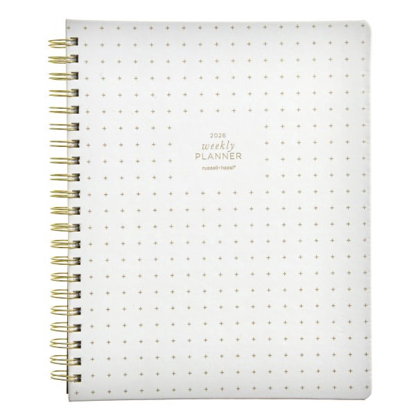 slide 1 of 4, Russell & Hazel 2026 Russell & Hazel Weekly Planner, 9"" x 11"", Bone, January To December 2026, 105851, 1 ct
