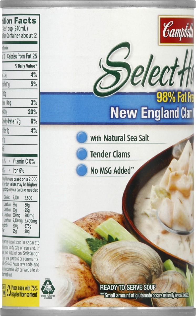slide 3 of 6, Campbell's Homestyle Light New England Clam Chowder, 18.8 oz