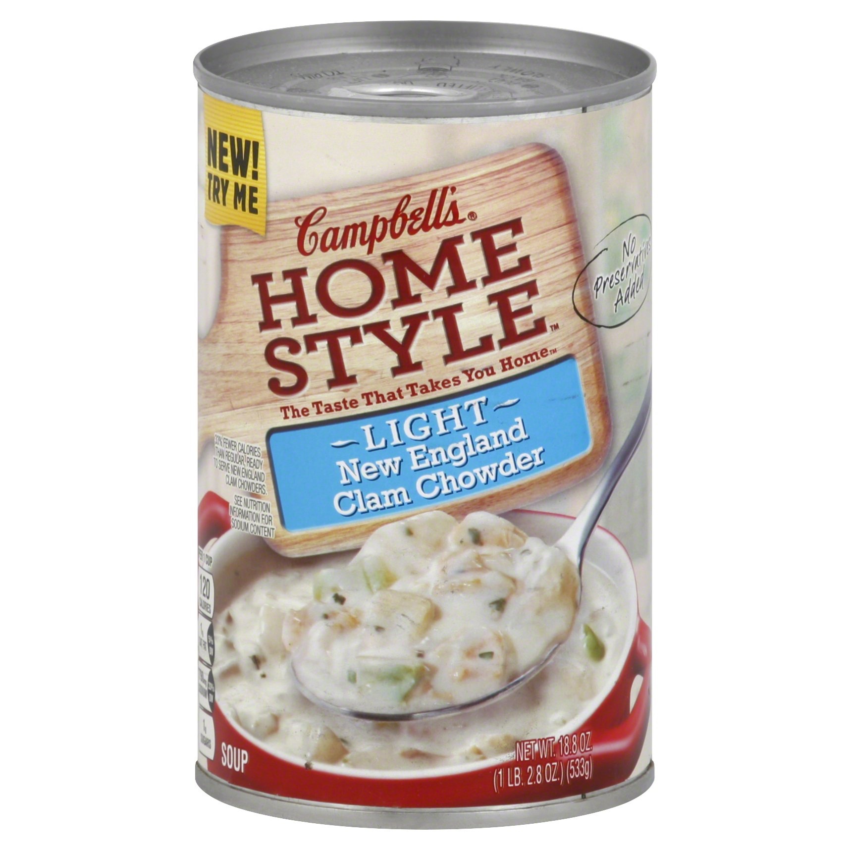 slide 1 of 6, Campbell's Homestyle Light New England Clam Chowder, 18.8 oz