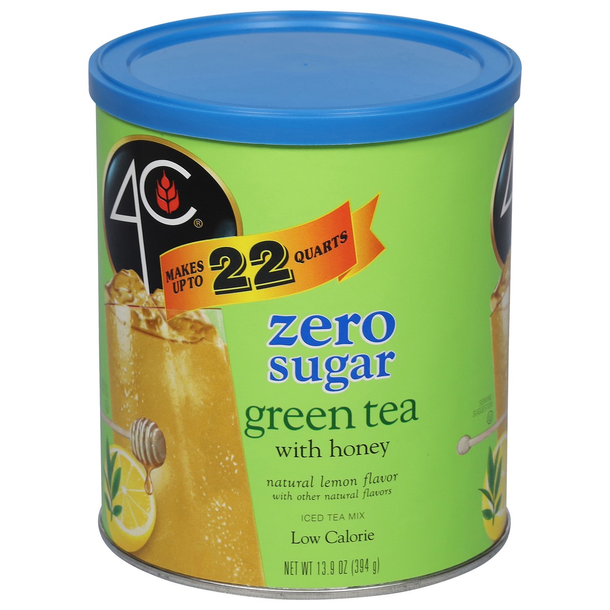 slide 3 of 9, 4C Low Calorie Zero Sugar Green Tea with Honey Iced Tea Mix 13.9 oz, 13.9 oz