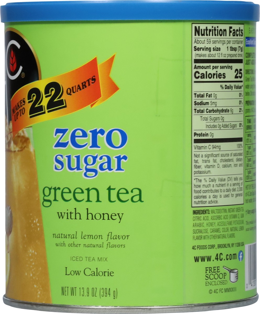 slide 5 of 9, 4C Low Calorie Zero Sugar Green Tea with Honey Iced Tea Mix 13.9 oz, 13.9 oz