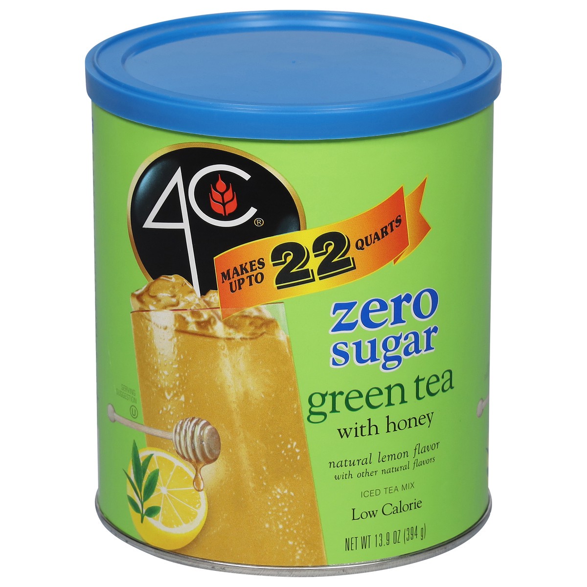 slide 1 of 9, 4C Low Calorie Zero Sugar Green Tea with Honey Iced Tea Mix 13.9 oz, 13.9 oz