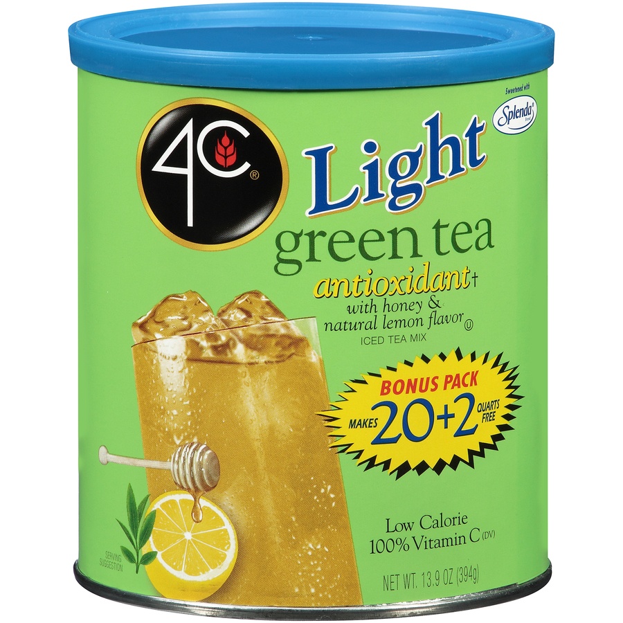 slide 1 of 8, 4 C Light Green Tea, 13.9 oz