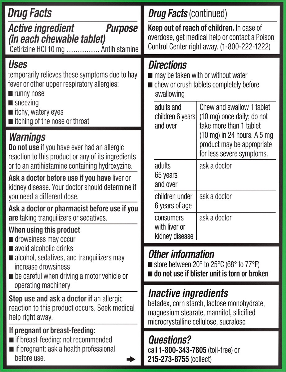 slide 4 of 7, Zyrtec Adult Allergy Relief Chewable Tablets, 24 ct; 10 mg