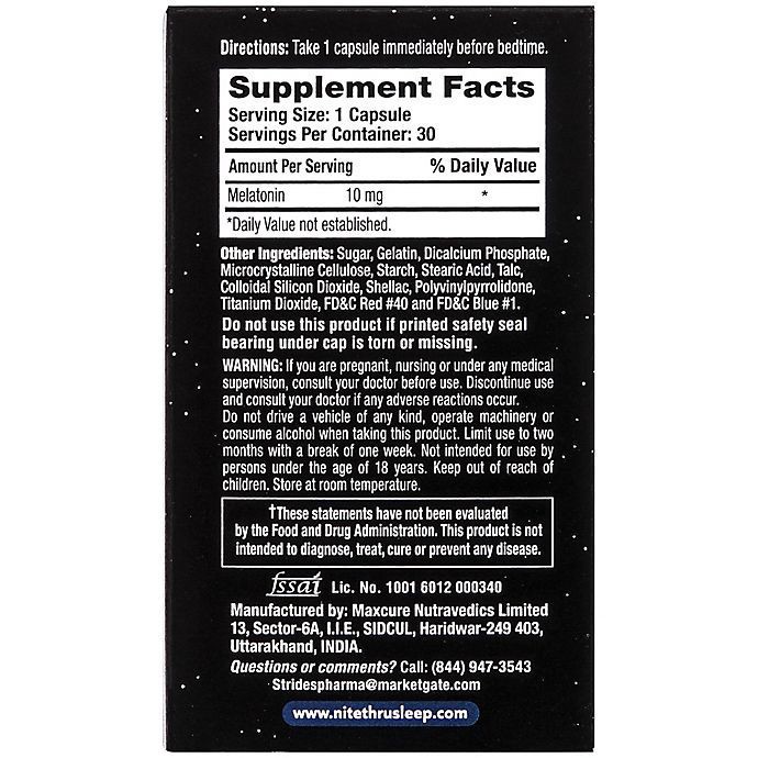 slide 2 of 2, Nitethru Advanced Melatonin Sleep Aid Capsules, 30 ct