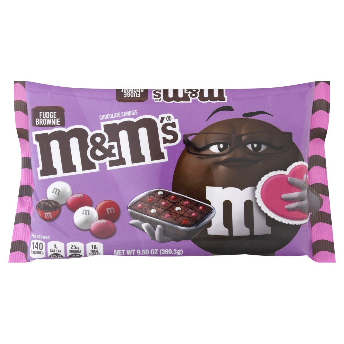 slide 2 of 11, M&M's M&;M's Valentine's Fudge Brownie Chocolate Candies, 1 ct
