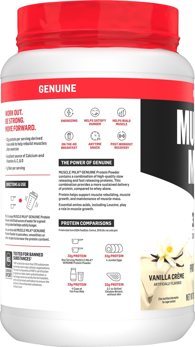 slide 4 of 6, CytoSport Muscle Milk Vanilla Creme Ultimate Lean Muscle Protein, 2.47 lb