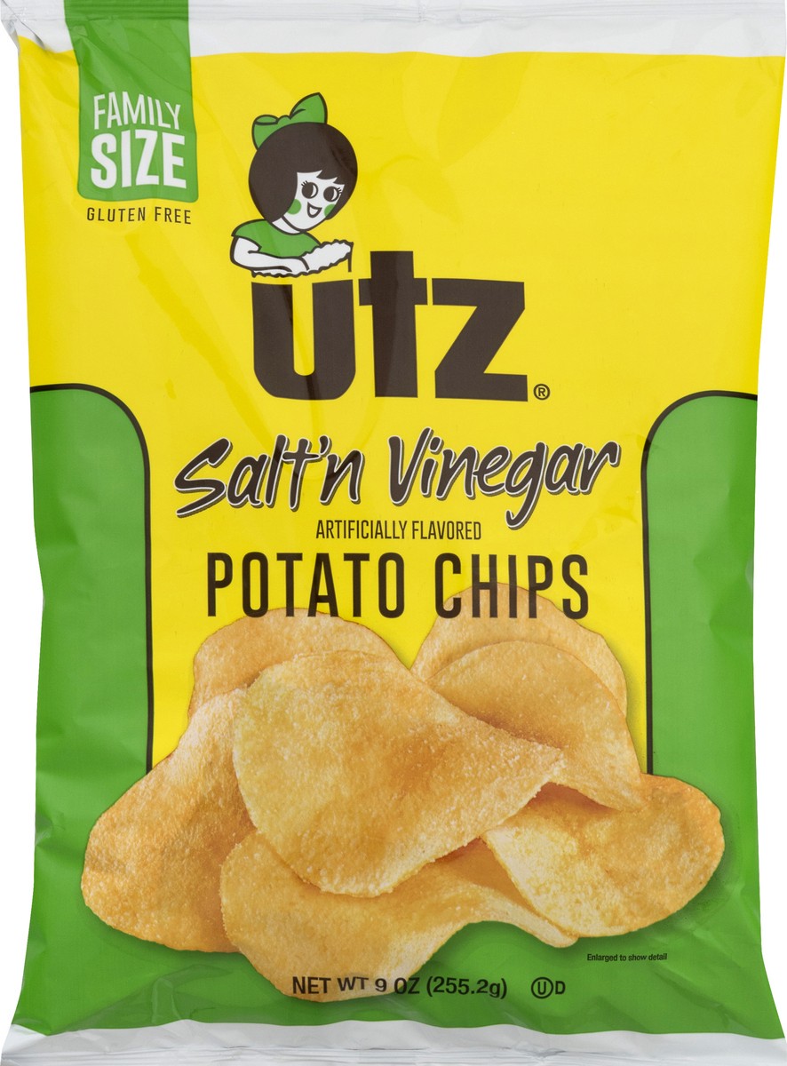 slide 6 of 10, Utz Family Size Salt'n Vinegar Potato Chips 9.0 oz, 9 oz