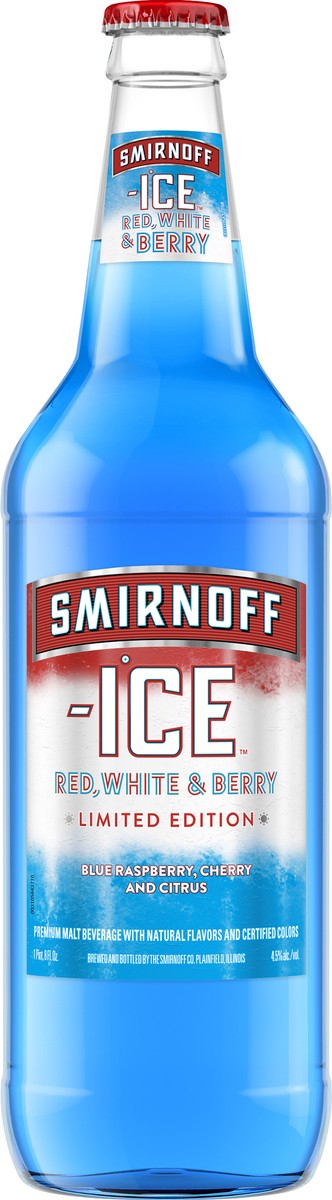 slide 2 of 3, Smirnoff Ice Red, White & Berry Malt Beverage 24 oz, 1 ct