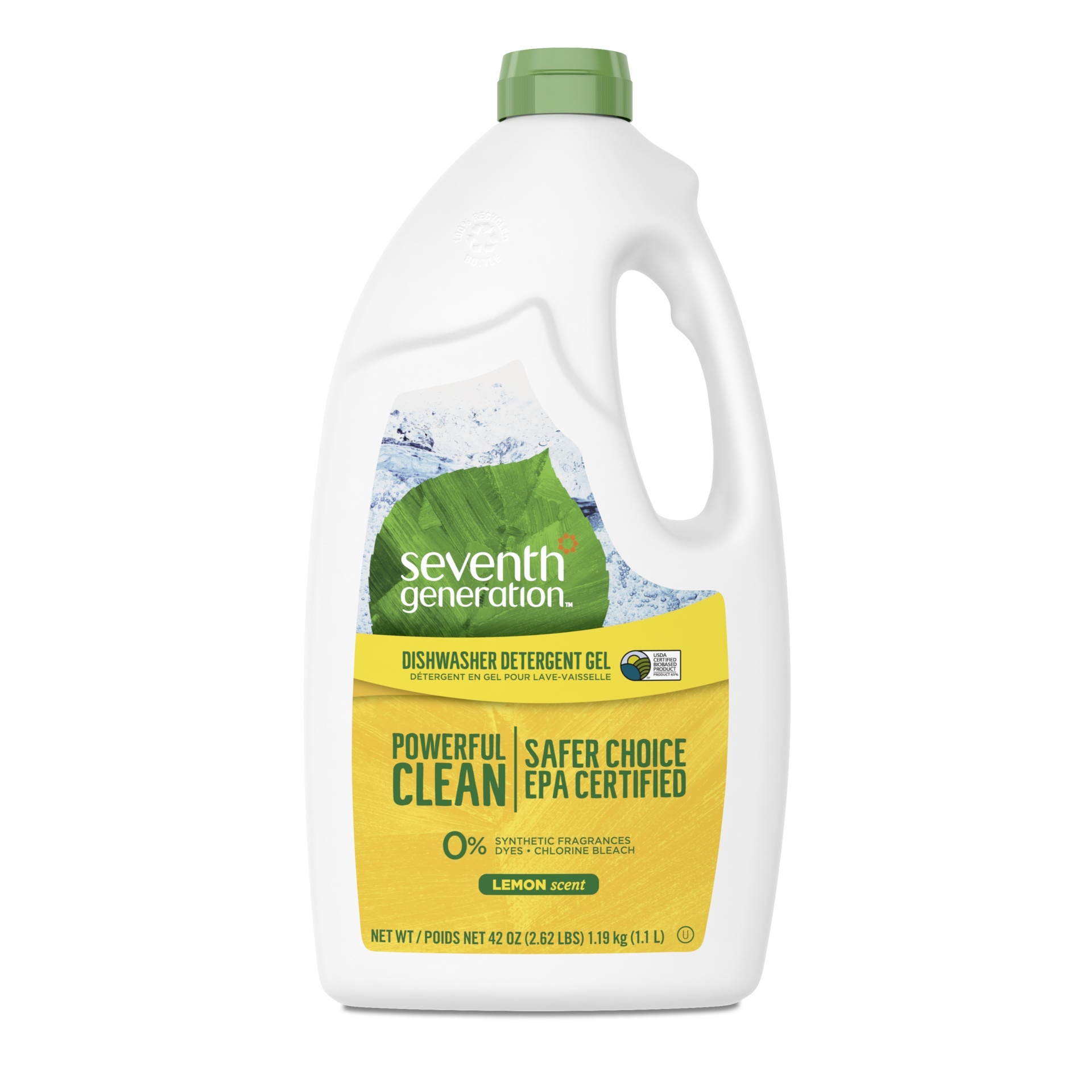 slide 1 of 1, Seventh Generation Dishwasher Detergent Gel Lemon scent, 42 oz, 