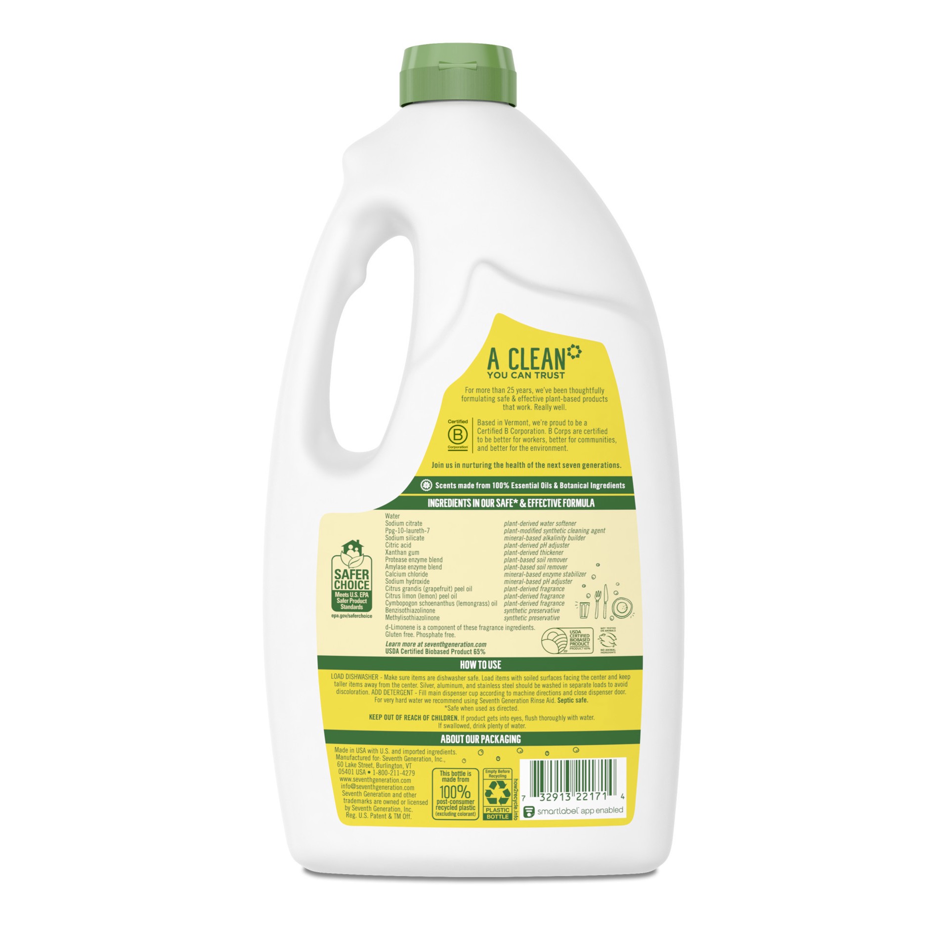 slide 2 of 4, Seventh Generation Dishwasher Detergent Gel Lemon scent 42 oz, 42 oz