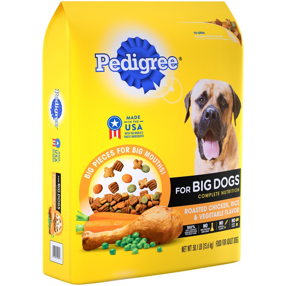slide 12 of 17, PEDIGREE For Big Dogs Adult Complete Nutrition Large Breed Dry Dog Food Roasted Chicken, Rice & Vegetable Flavor Dog Kibble, 30.1 lb. Bag, 30.1 lb