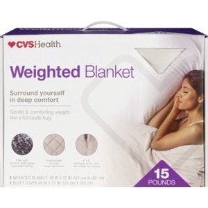 slide 1 of 1, Cvs Health 15 Pound Weighted Blanket, 240 oz