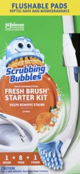 Scrubbing Bubbles Fresh Brush Toilet Cleaning Large Starter Kit, Citrus Scent, 8 Count
