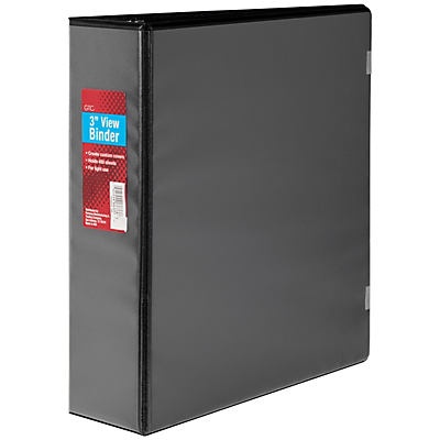 slide 1 of 1, GTC Economy Round Ring View Binder - Black, 3 in