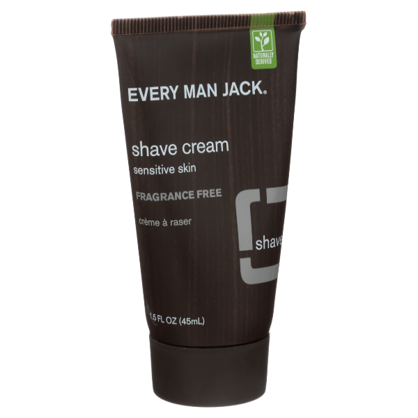 slide 1 of 1, Every Man Jack Fragrance Free Travel Size Shave Cream, 1.5 oz