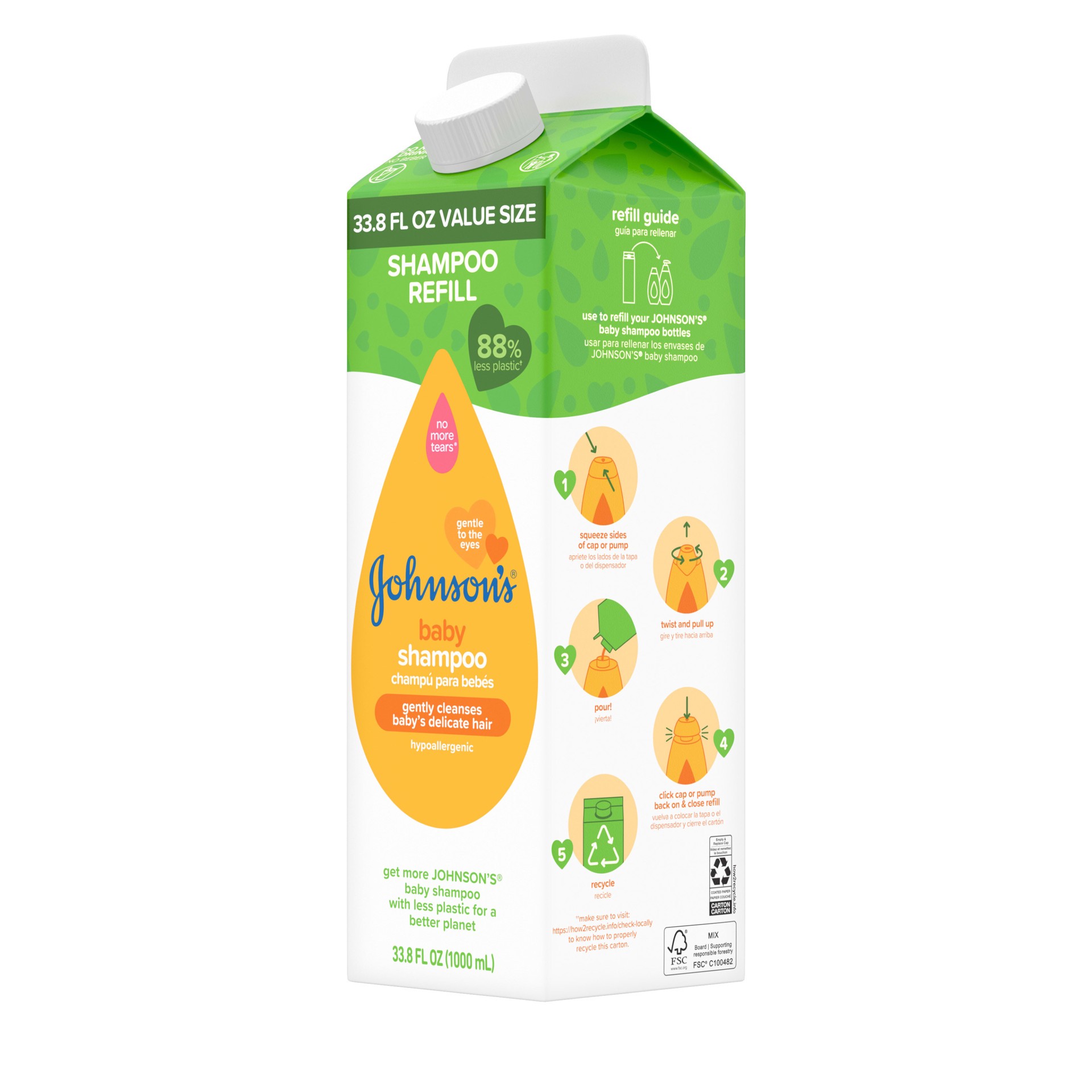 slide 3 of 9, Johnson's Baby Shampoo Refill 33.8 fl oz, 33.8 fl oz